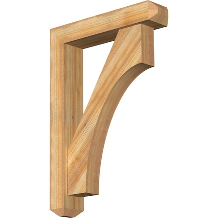 Ekena Millwork Westlake Craftsman Rough Sawn Bracket w/ Offset Brace, Western Red Cedar, 6"W x 28"D x 40"H BKT0604X28X40WTL04RWR